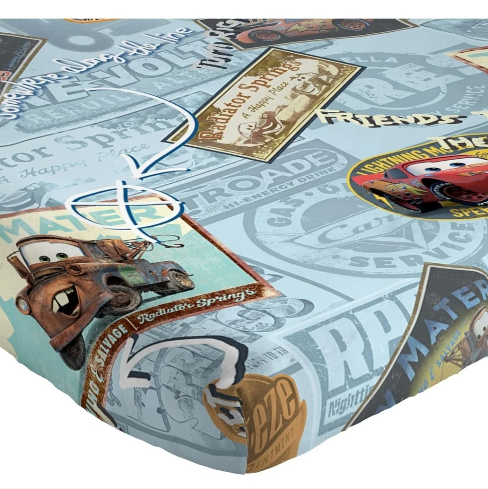 Disney/Pixar Cars Tune Up Blue/Gray 4 Piece Full Sheet Set with Lightning McQuee